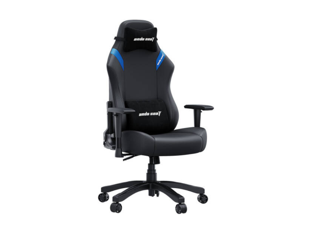 AndaSeat Luna Gaming Chair - PVC Leather, Adjustable, Black/Blue AndaSeat Luna Gaming Chair - PVC Leather, Adjustable, Black/Blue